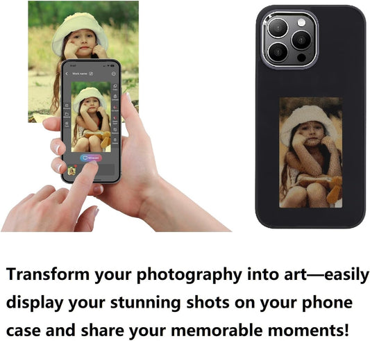 InkYourWay | DIY Picture for iPhone Case Smart E Ink Digital Photo Phone Case Custom Portrait Phone Case App Intelligent Screen Casting Ink Display