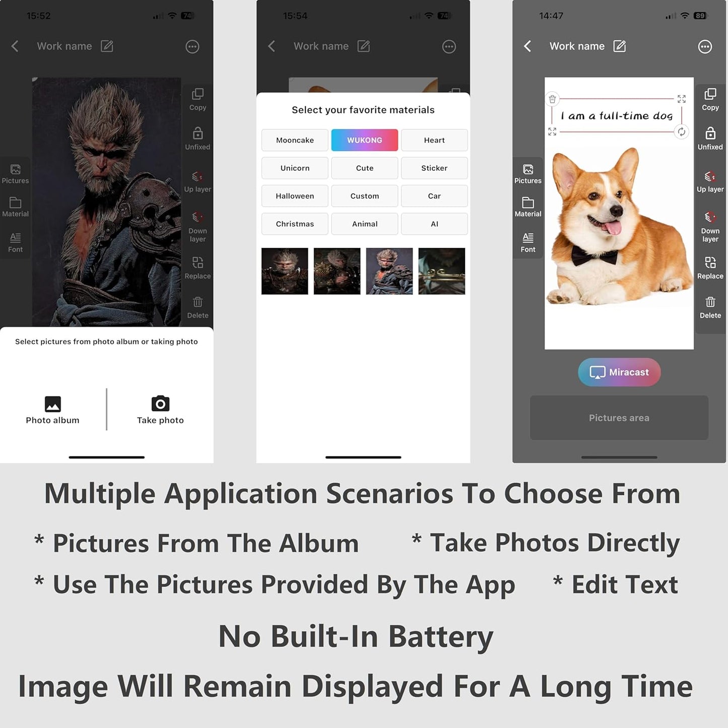 InkYourWay | DIY Picture for iPhone Case Smart E Ink Digital Photo Phone Case Custom Portrait Phone Case App Intelligent Screen Casting Ink Display