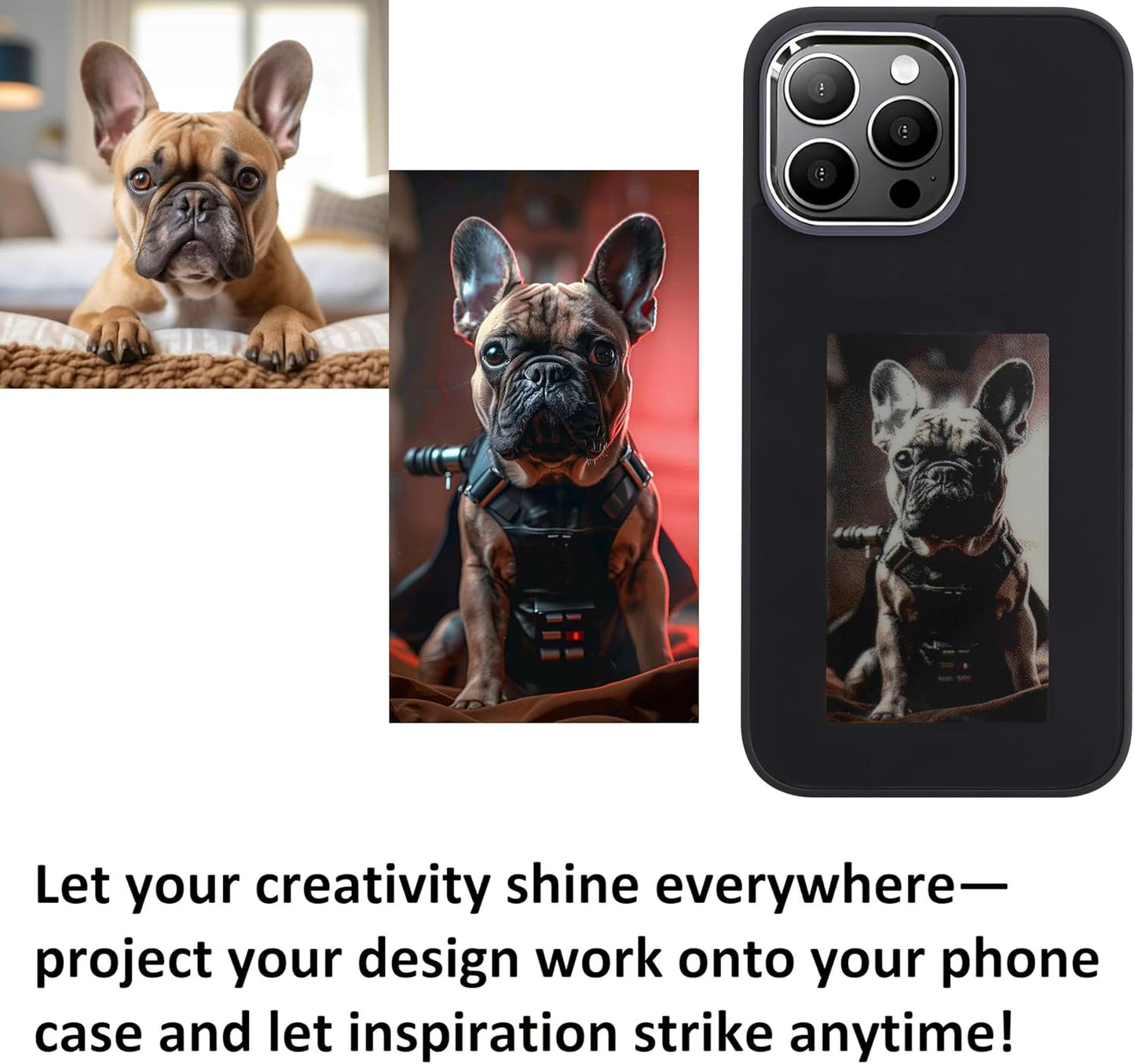 InkYourWay | DIY Picture for iPhone Case Smart E Ink Digital Photo Phone Case Custom Portrait Phone Case App Intelligent Screen Casting Ink Display